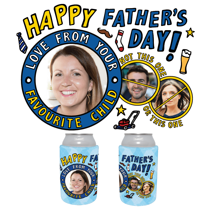 2 Siblings Favourite Child Father's Day ๐ - Personalised Stubby Holder