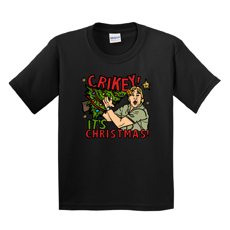2T / Black / Large Front Design Crikey itโs christmas ๐๐- Toddler T Shirt