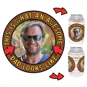 Awesome Dad ☝️ - Personalised Stubby Holder