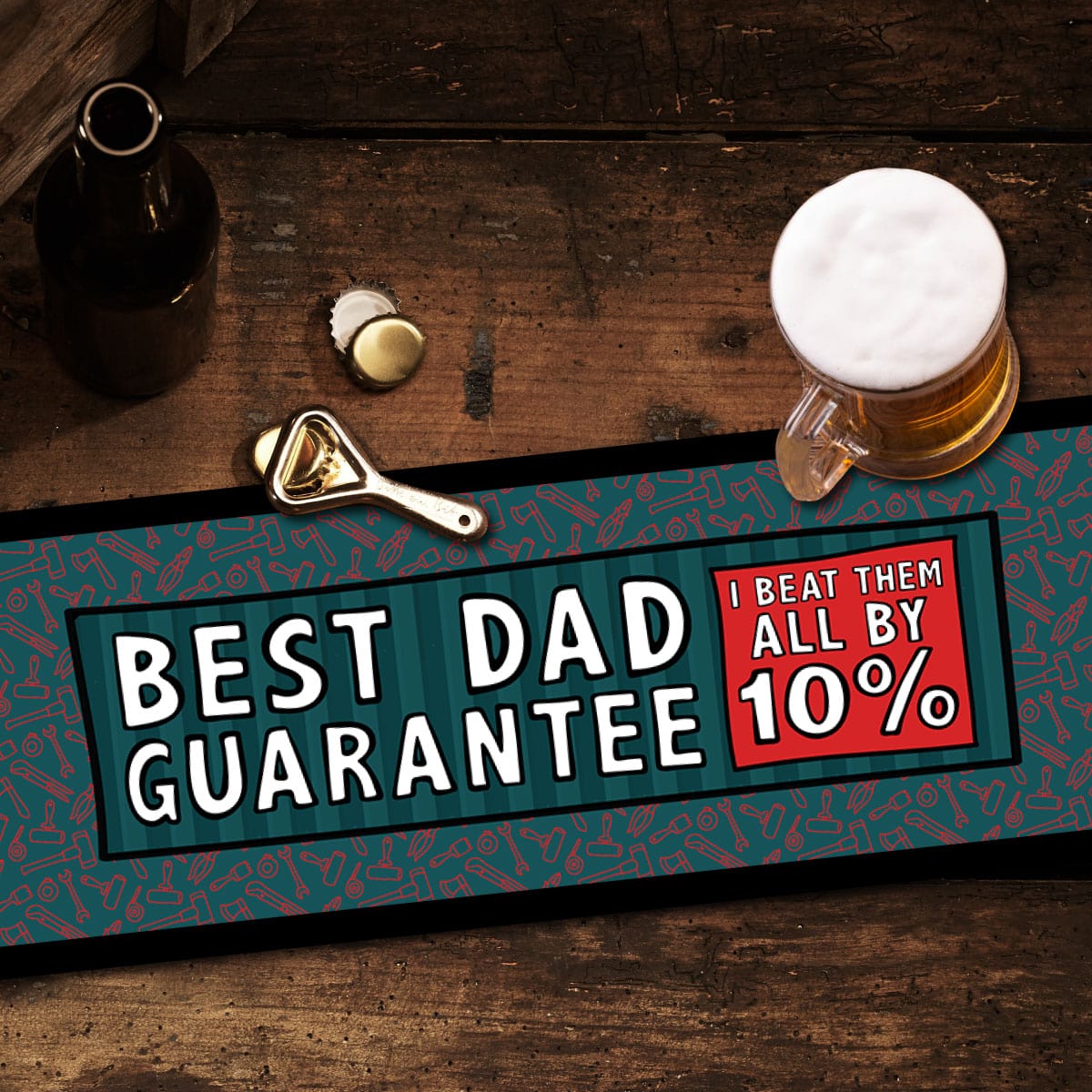 Best Dad Guarantee 🔨 - Large Bar Mat