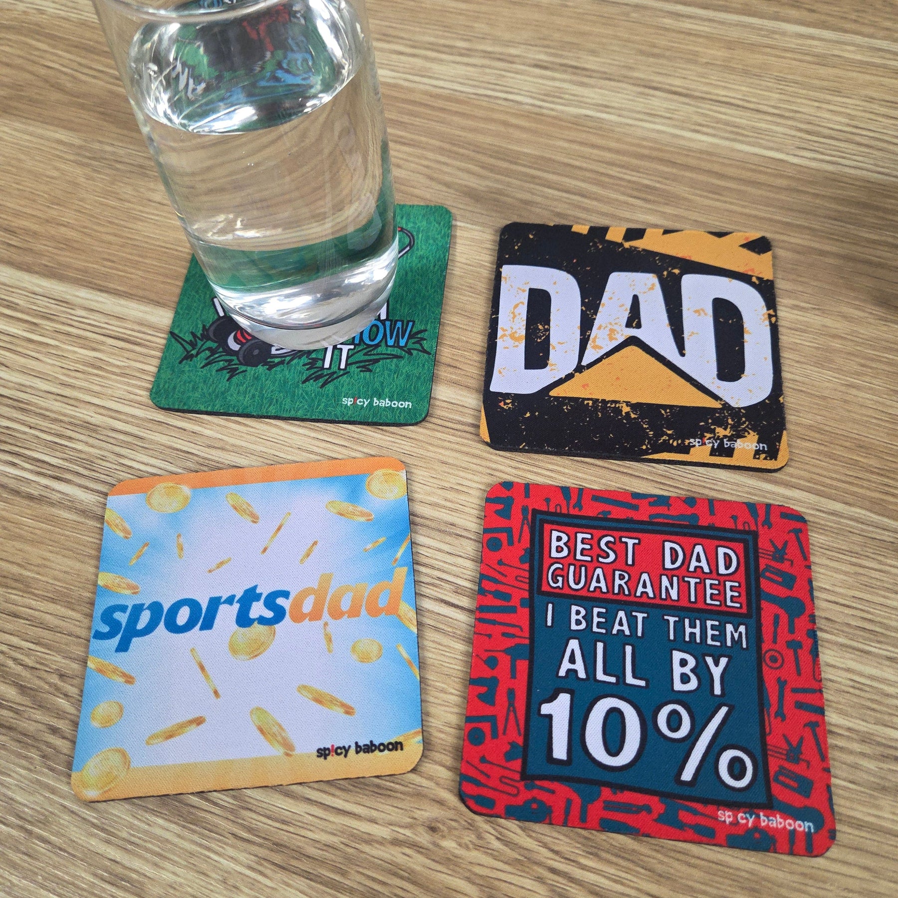 Dad Set (4-Pack) - Coaster Set 🧔♂️🍻