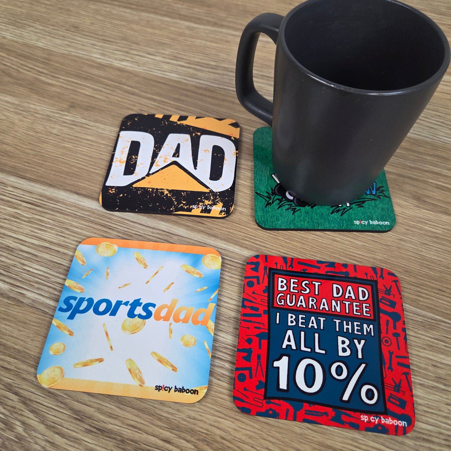 Dad Set (4-Pack) - Coaster Set 🧔♂️🍻