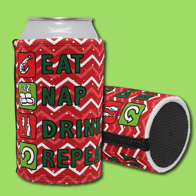 Eat Nap Drink Repeat 🦐💤 – Stubby Holder