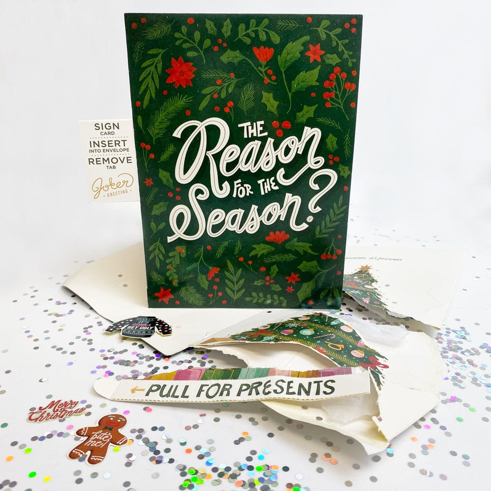 Endless Christmas Presents ๐๐๐ - Joker Greeting Prank Card (Pull Surprise Glitter + Stickers + Sound)