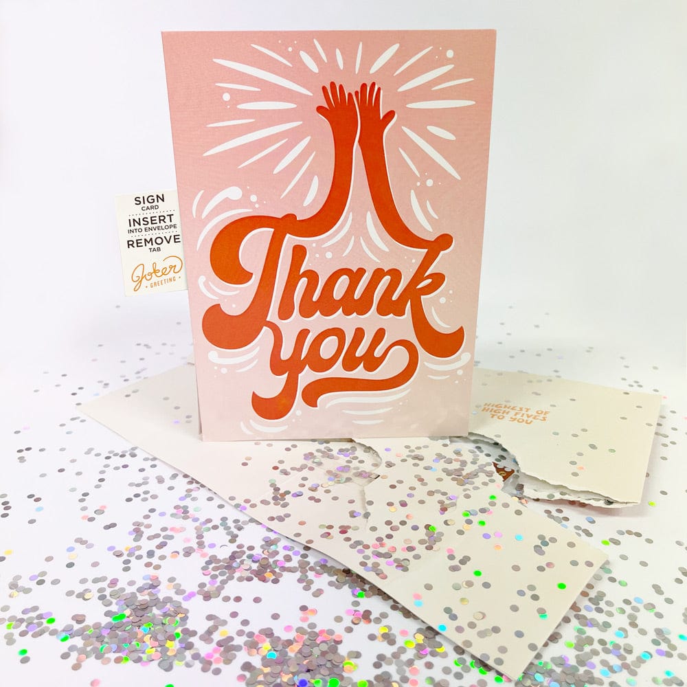 Endless High-Pitched Thank You ๐ฆ๐ - Joker Greeting Prank Card (Glitter + Sound)