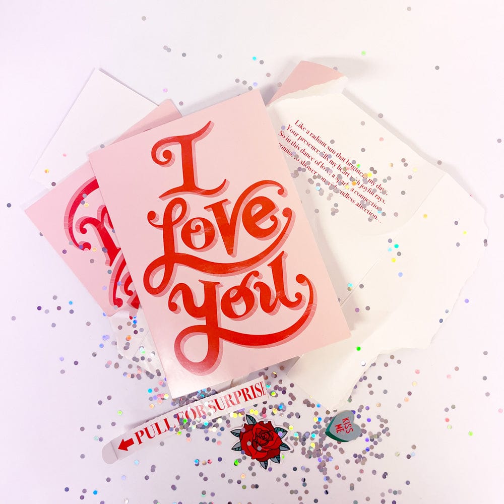 Endless I Love You đ±â€ïžđ - Joker Greeting Prank Card (Pull Surprise Glitter + Stickers + Sound)