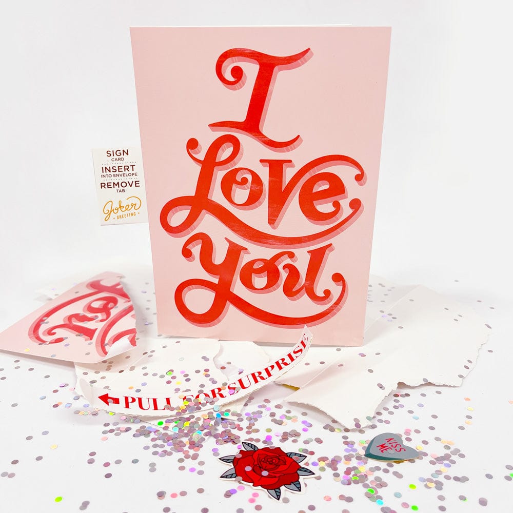 Endless I Love You đ±â€ïžđ - Joker Greeting Prank Card (Pull Surprise Glitter + Stickers + Sound)
