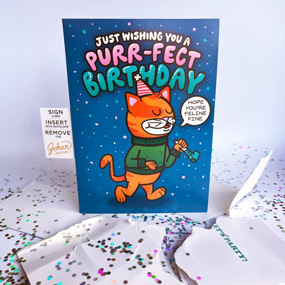 Endless Meowy Birthday ๐ฑ๐๐ - Joker Greeting Prank Card (Glitter + Sound)