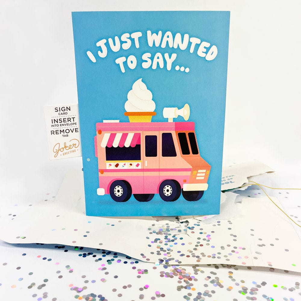 Endless Thank You Ice Cream Truck ๐ฆ๐ - Joker Greeting Prank Card (Glitter + Sound)