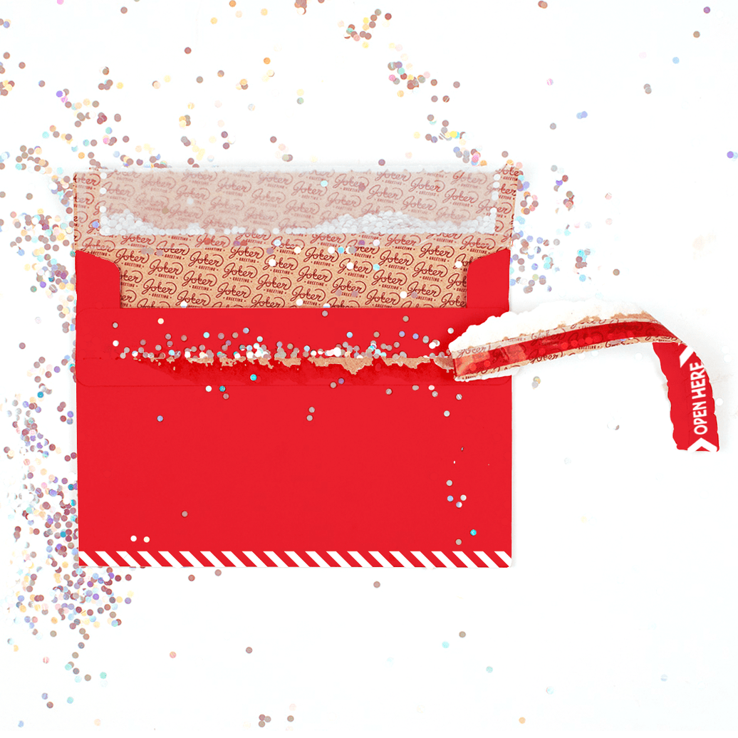 Glitter Trap Envelope Red โจ - Joker Greeting Prank