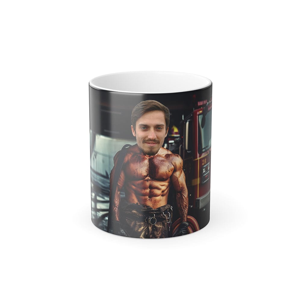 Heat Reveal Mug - Sexy Firefighter Face upload