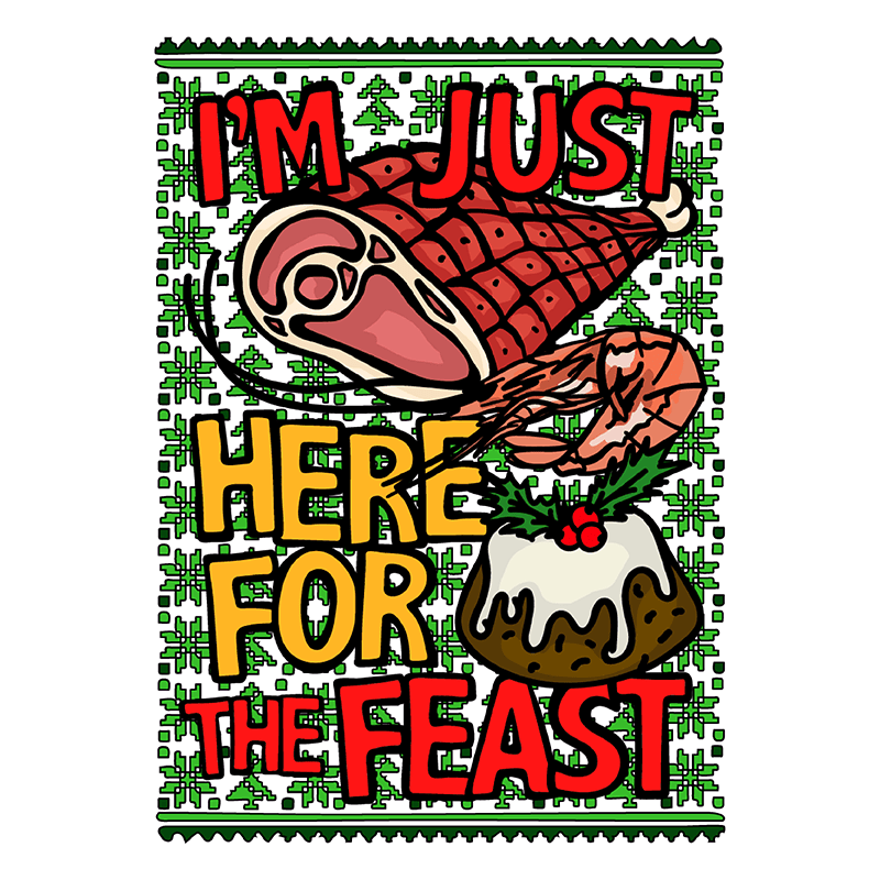 Here For The Feast 🦐🎄🐖 - Men's T Shirt