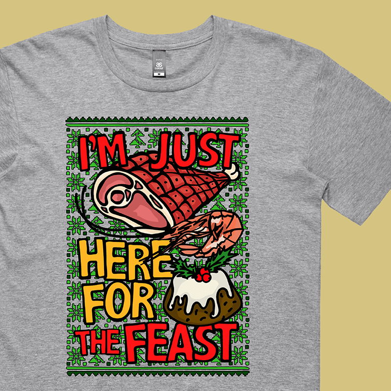 Here For The Feast 🦐🎄🐖 - Men's T Shirt
