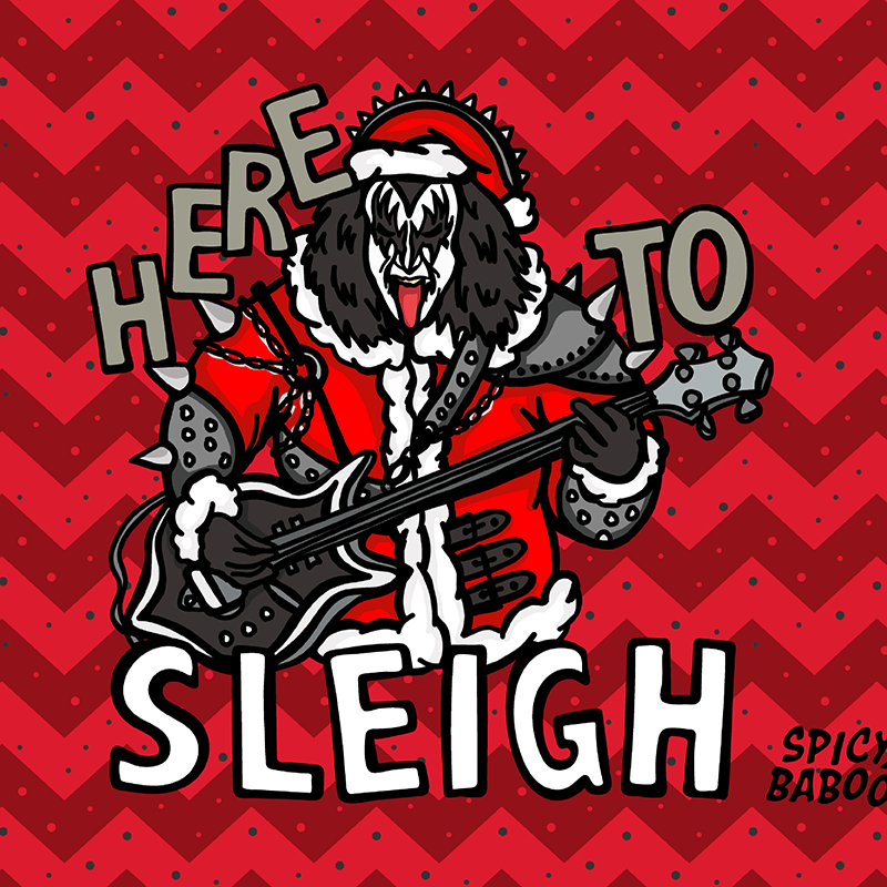 Here To Sleigh 🎅🤘 - Stubby Holder