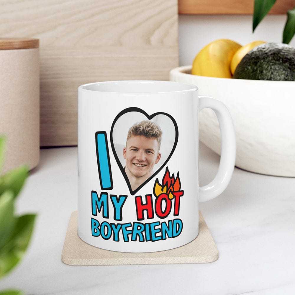 I Love My Hot Boyfriend ❤️🔥 - Personalised Coffee Mug