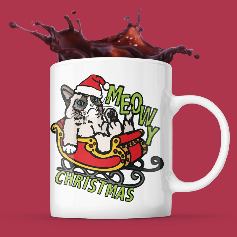 Meowy Christmas 😾🎄 – Coffee Mug