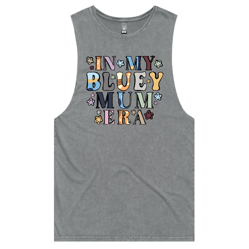 S / Ash / Large Front Design Bluey Mum Era โ Tank