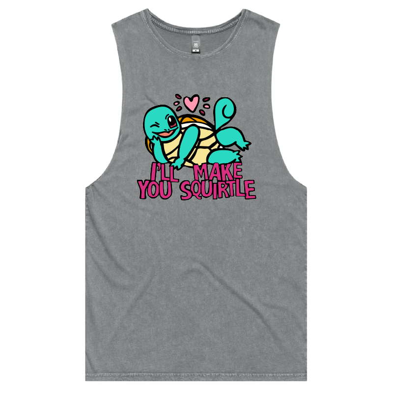 S / Ash / Large Front Design Squirtle Love โค๏ธ๐ฆ โ Tank