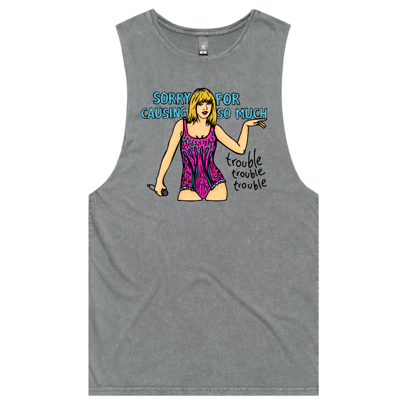 S / Ash / Large Front Design Trouble, Trouble, Trouble โ Tank