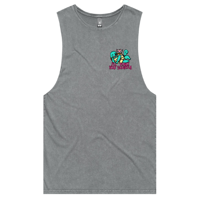S / Ash / Small Front Design Squirtle Love โค๏ธ๐ฆ โ Tank