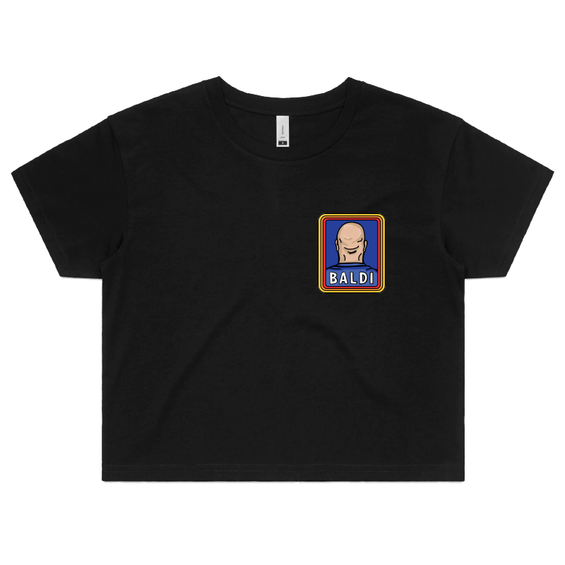 S / Black Baldi 👨🏻🦲✂️ – Women's Crop Top