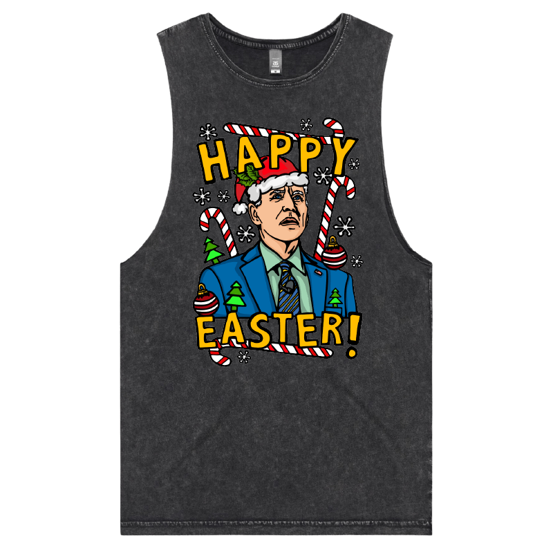 S / Black / Large Front Design Biden Christmas 👨🦳🥚 - Tank