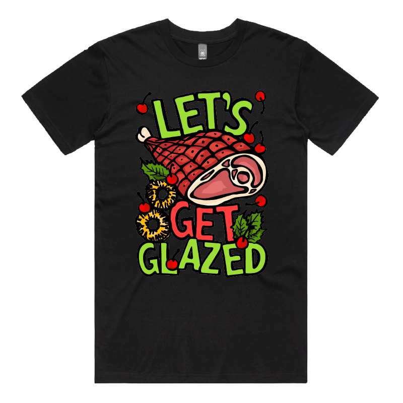 S / Black / Large Front Design Letโs Get Glazed ๐๐ฅ - Men's T Shirt