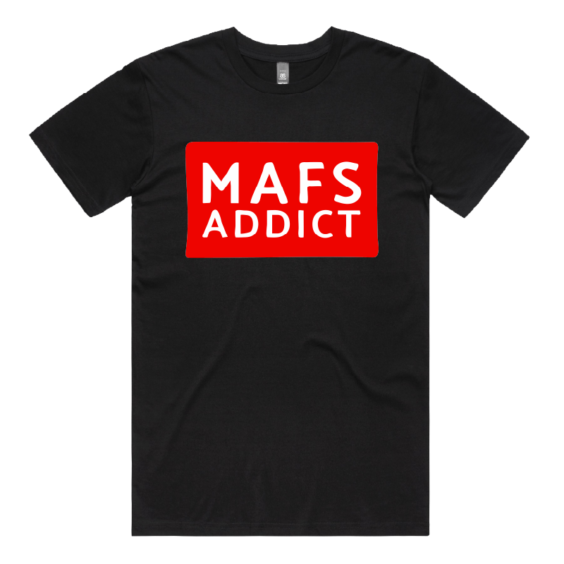 S / Black / Large Front Design MAFS Addict ๐๐๏ธ โ Men's T Shirt