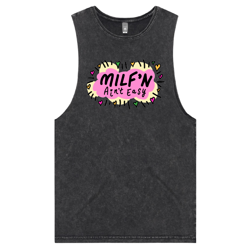 S / Black / Large Front Design Milf'n Ain't Easy ๐ฉ๐๏ธ โ Tank