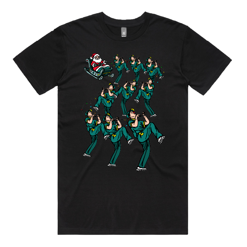 S / Black / Large Front Design Santa's Raygundeers ๐ฆ๐ - Men's T Shirt