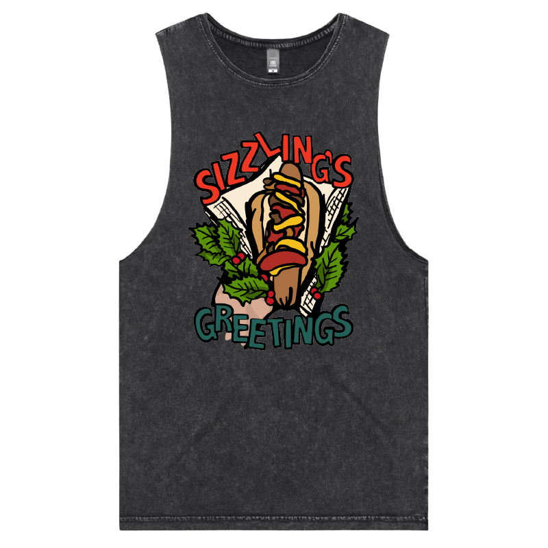S / Black / Large Front Design Sizzlin's Greetings ๐ญ๐
 - Tank