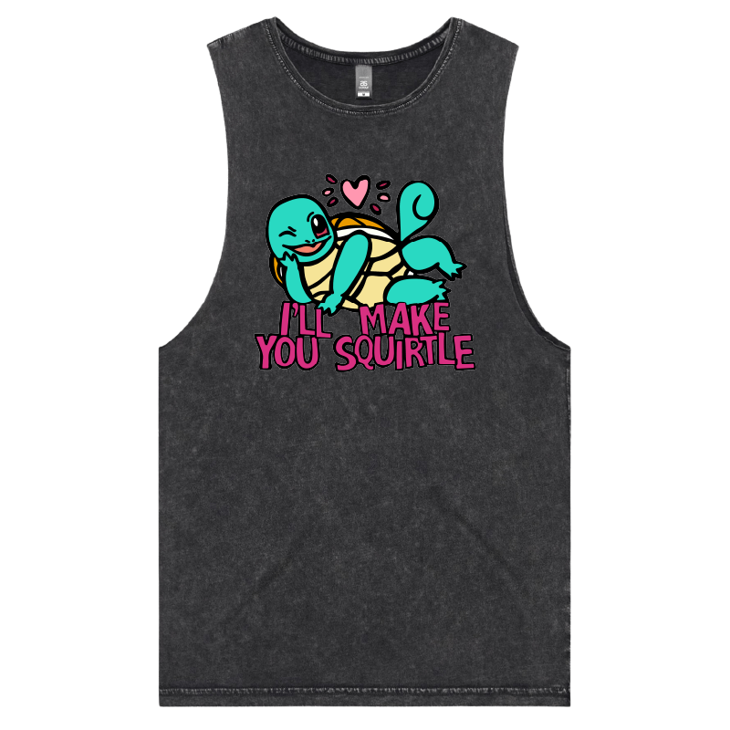 S / Black / Large Front Design Squirtle Love โค๏ธ๐ฆ โ Tank