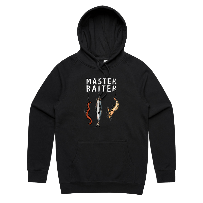 S / Black / Large Front Print Master Baiter 🎣 - Unisex Hoodie