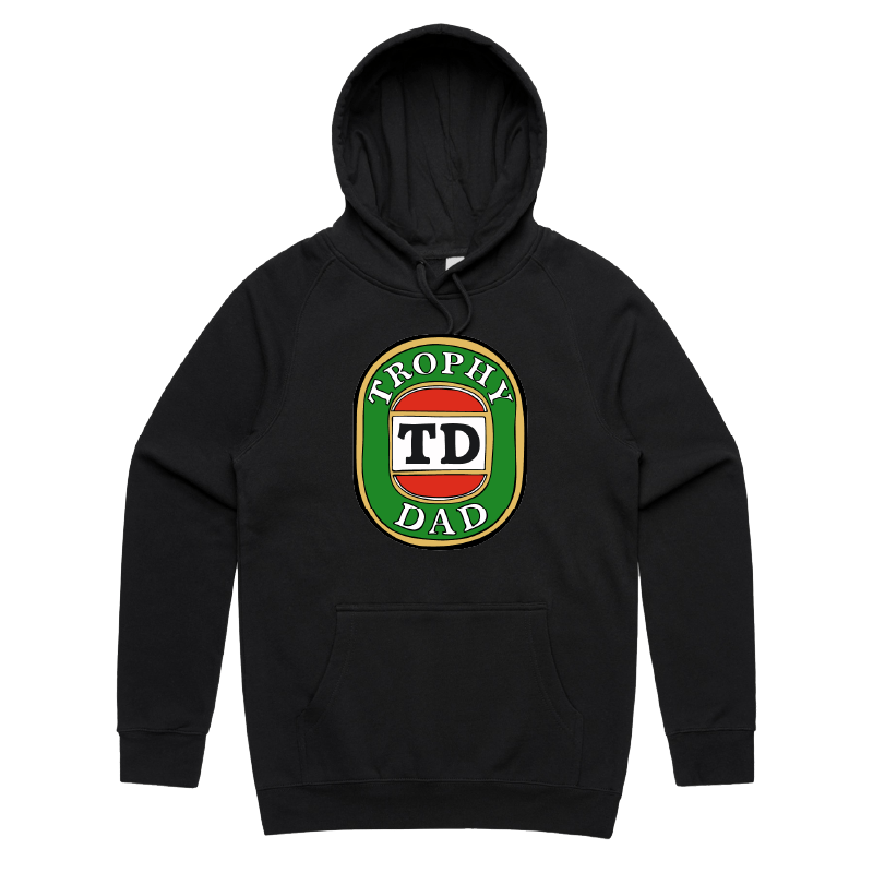 S / Black / Large Front Print Trophy Dad Victor Bravo ๐บ๐ โ Unisex Hoodie