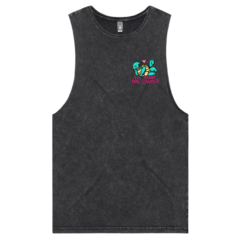 S / Black / Small Front Design Squirtle Love โค๏ธ๐ฆ โ Tank