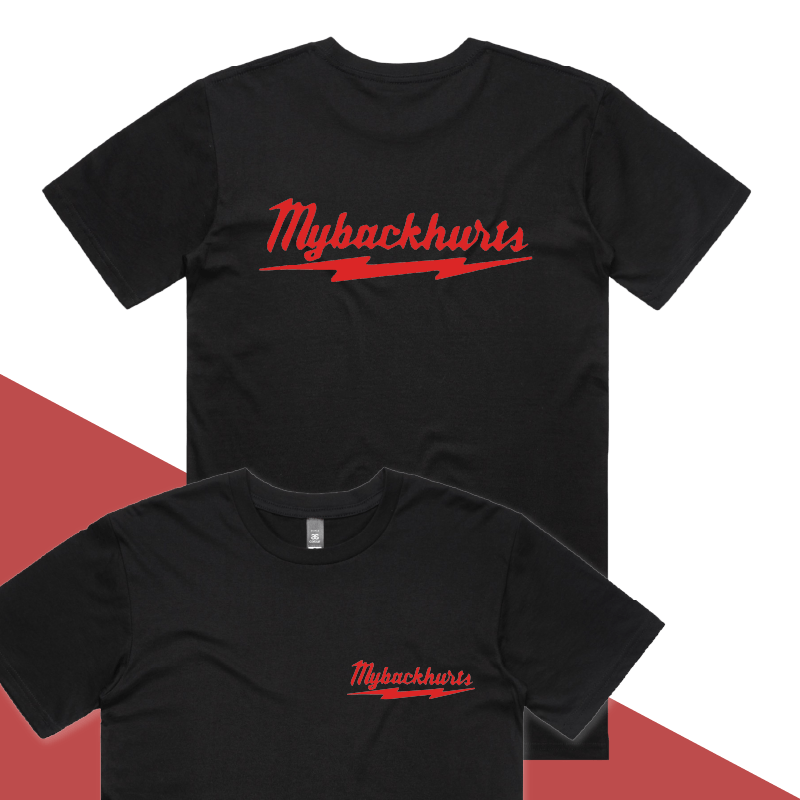 S / Black / Small Front & Large Back Design My Back Hurts ๐งฐ โ Men's T Shirt