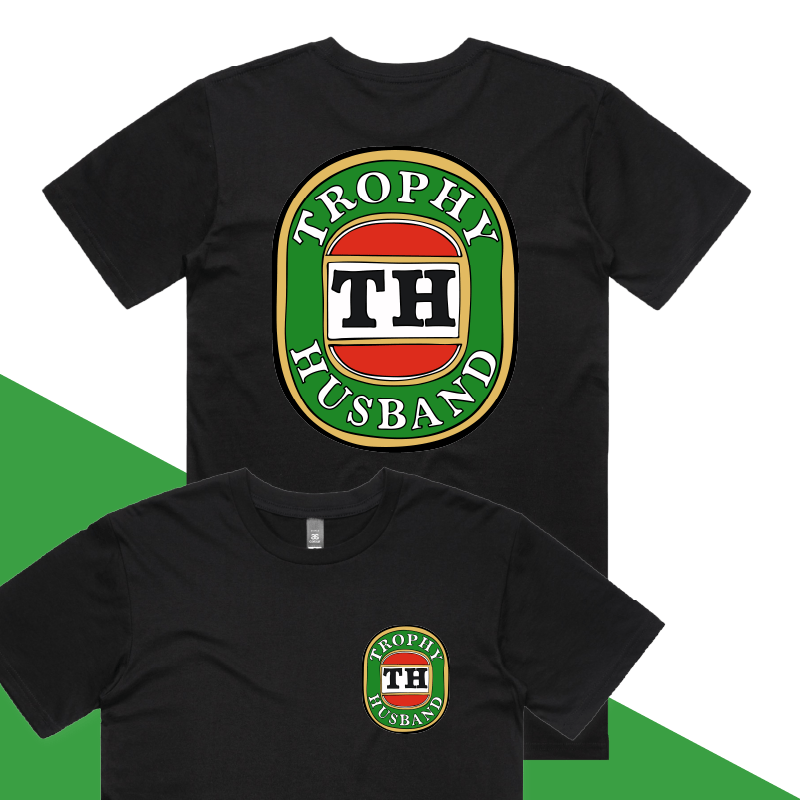 S / Black / Small Front & Large Back Design Trophy Husband Victor Bravo ๐บ๐ โ Men's T Shirt