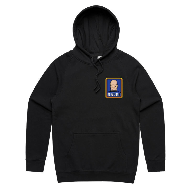 S / Black / Small Front Print Baldi ๐จ๐ปโ๐ฆฒโ๏ธ โ Unisex Hoodie