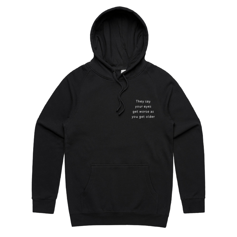 S / Black / Small Front Print Eyes Get Worse... ๐โ โ Unisex Hoodie