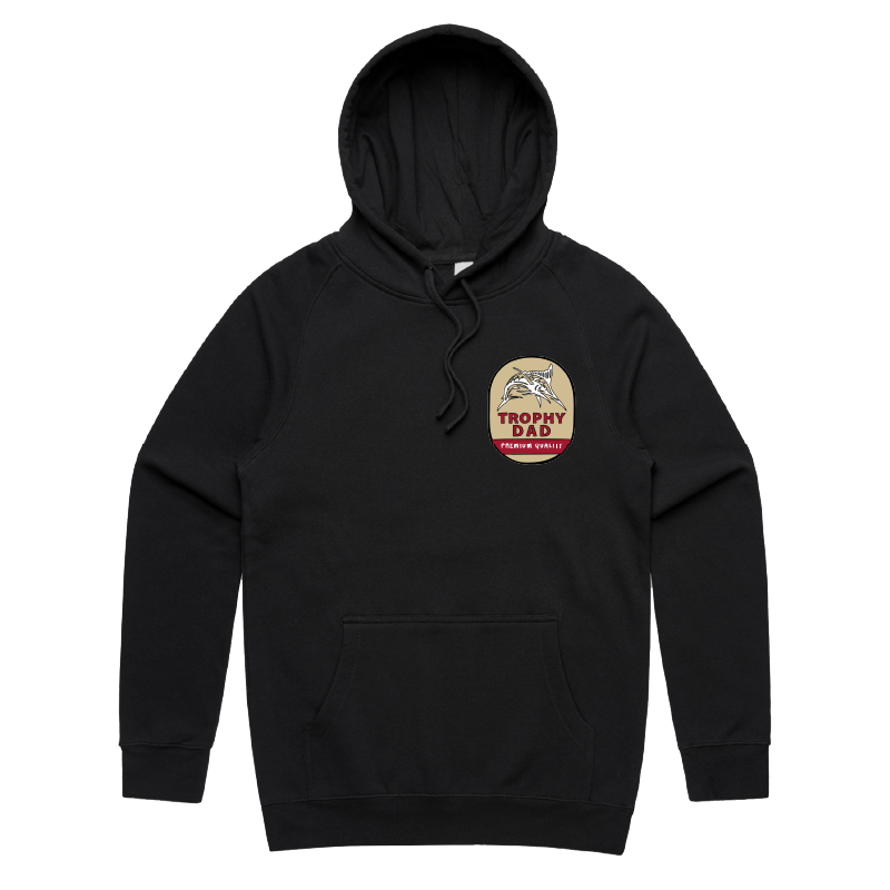 S / Black / Small Front Print Trophy Dad Northern ๐บ๐ โ Unisex Hoodie