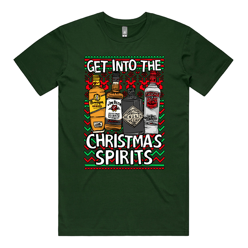 S / Green / Large Front Design Christmas Spirits ๐ฅ - Men's T Shirt