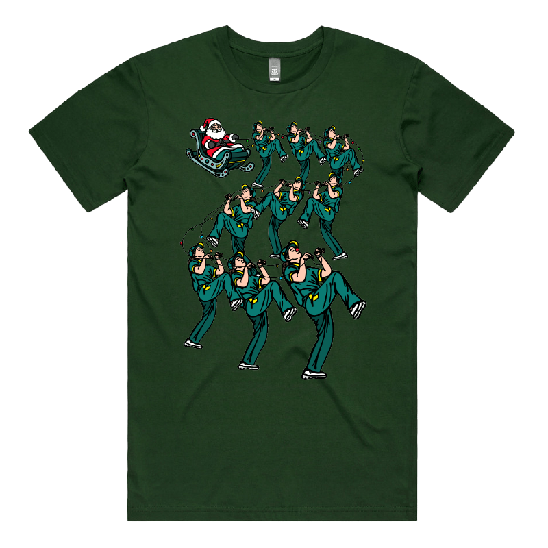 S / Green / Large Front Design Santa's Raygundeers ๐ฆ๐ - Men's T Shirt