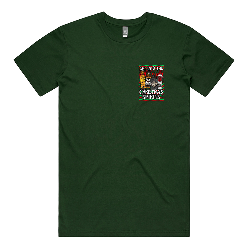 S / Green / Small Front Design Christmas Spirits ๐ฅ - Men's T Shirt