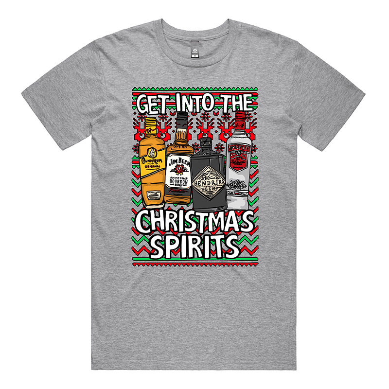 S / Grey / Large Front Design Christmas Spirits ๐ฅ - Men's T Shirt