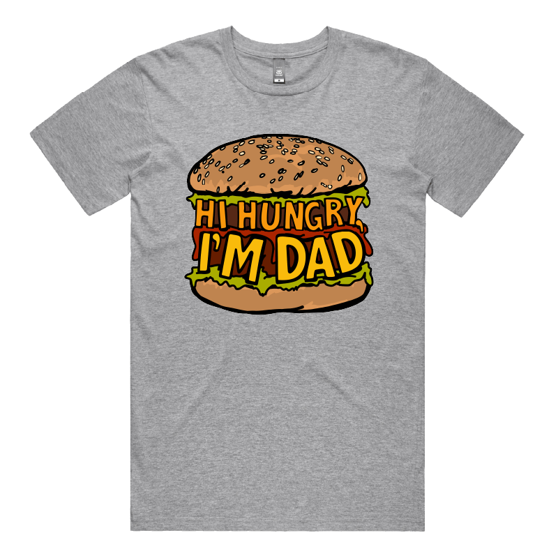 S / Grey / Large Front Design Hi Hungry, I'm Dad ๐ - Men's T Shirt