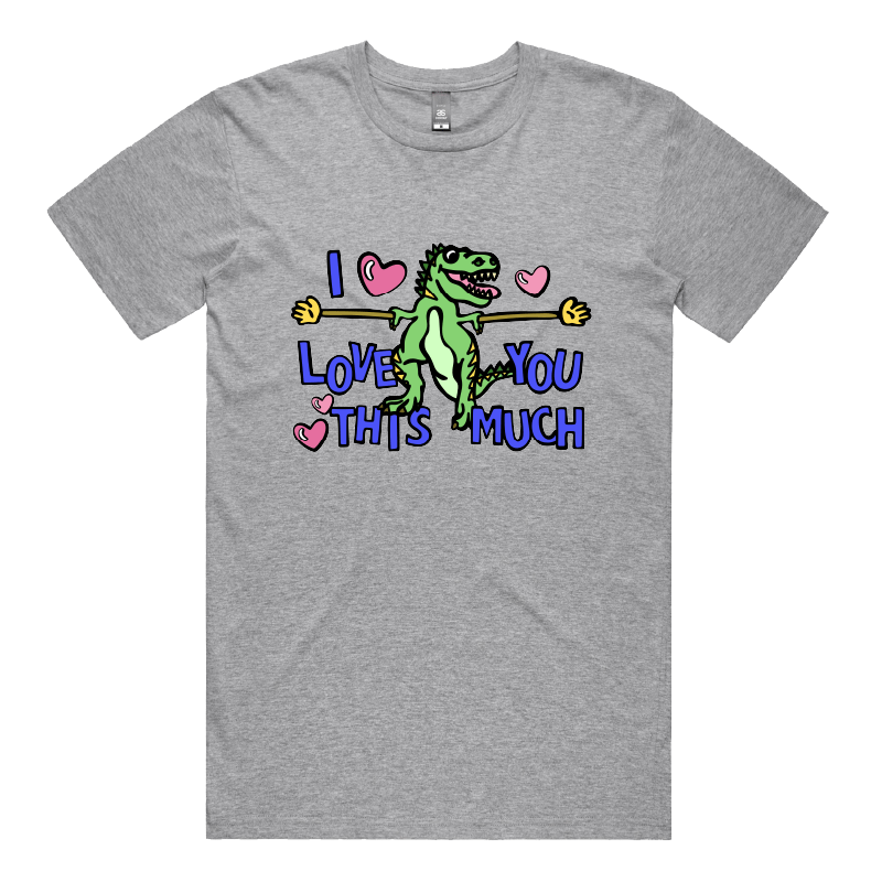 S / Grey / Large Front Design Love You This Much ๐ฆ๐ โ Men's T Shirt