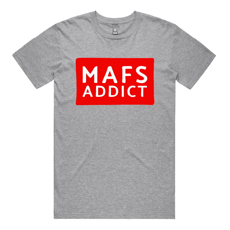 S / Grey / Large Front Design MAFS Addict ๐๐๏ธ โ Men's T Shirt