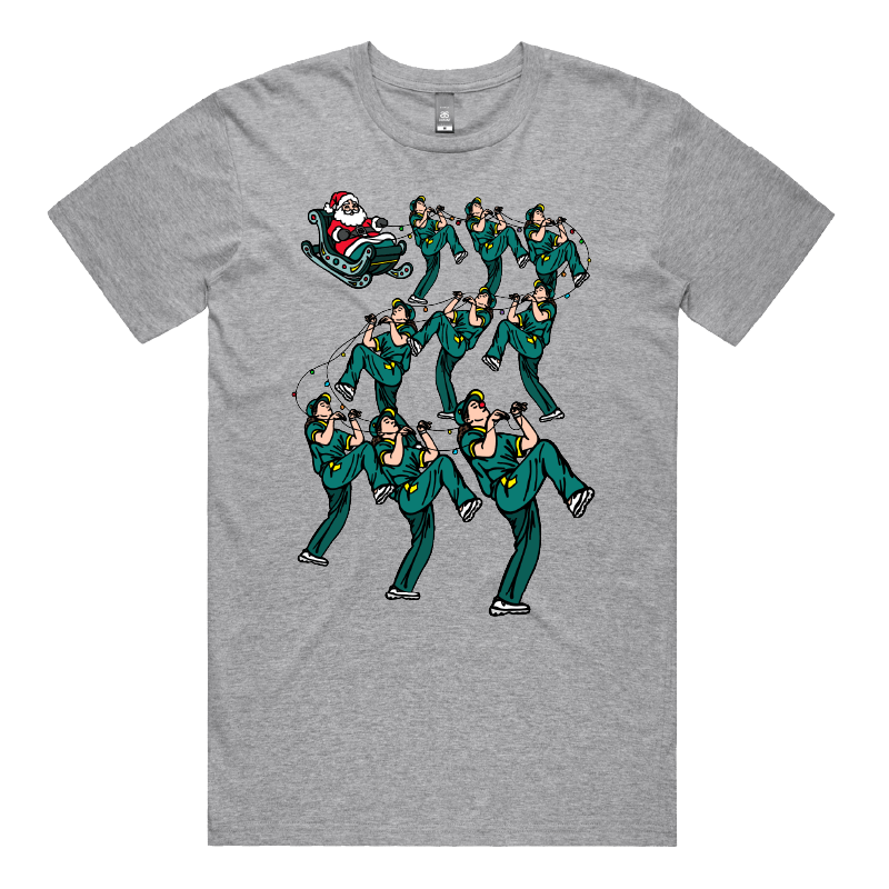 S / Grey / Large Front Design Santa's Raygundeers ๐ฆ๐ - Men's T Shirt