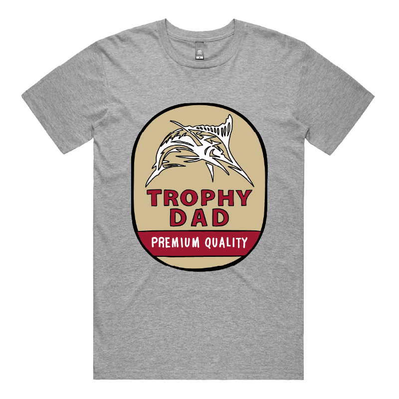 S / Grey / Large Front Design Trophy Dad Northern ๐บ๐ โ Men's T Shirt