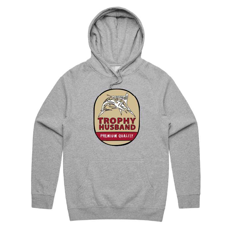 S / Grey / Large Front Print Trophy Husband Northern ๐บ๐ โ Unisex Hoodie